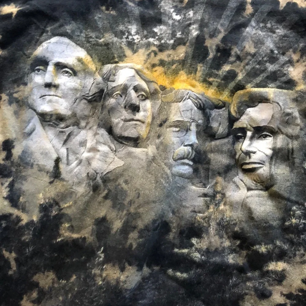 Americana Mount‎ Rushmore tie-dye Travel Tee M 🇺🇸